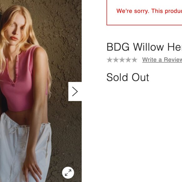 BDG Willow Henley Tank Top - Picture 2 of 5